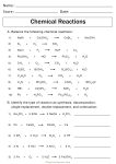 Types of Chemical Reactions Worksheets - Free Printable