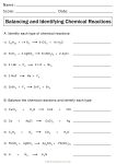 Types of Chemical Reactions Worksheets - Free Printable