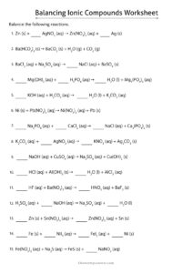 Free Printable Balancing Equations Worksheets